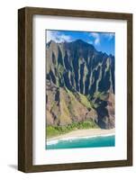 Aerial of the Rugged Napali Coast, Kauai, Hawaii, United States of America, Pacific-Michael Runkel-Framed Photographic Print