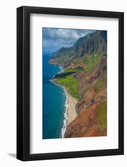 Aerial of the Rugged Napali Coast, Kauai, Hawaii, United States of America, Pacific-Michael Runkel-Framed Photographic Print