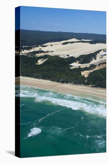 Aerial of the Seventy-Five Mile Beach, Fraser Island, UNESCO Site, Queensland, Australia-Michael Runkel-Stretched Canvas