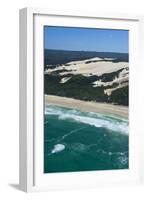 Aerial of the Seventy-Five Mile Beach, Fraser Island, UNESCO Site, Queensland, Australia-Michael Runkel-Framed Photographic Print