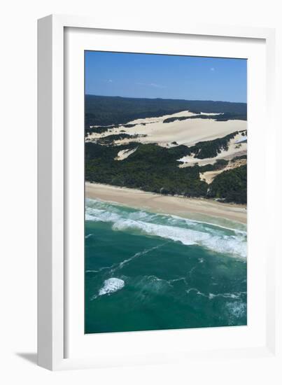 Aerial of the Seventy-Five Mile Beach, Fraser Island, UNESCO Site, Queensland, Australia-Michael Runkel-Framed Photographic Print