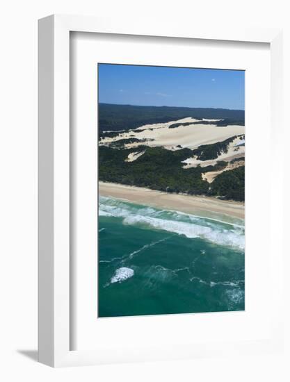 Aerial of the Seventy-Five Mile Beach, Fraser Island, UNESCO Site, Queensland, Australia-Michael Runkel-Framed Photographic Print