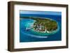 Aerial of the Tiputa Pass, Rangiroa atoll, Tuamotus, French Polynesia-Michael Runkel-Framed Photographic Print