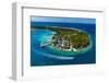 Aerial of the Tiputa Pass, Rangiroa atoll, Tuamotus, French Polynesia-Michael Runkel-Framed Photographic Print