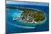 Aerial of the Tiputa Pass, Rangiroa atoll, Tuamotus, French Polynesia-Michael Runkel-Mounted Photographic Print