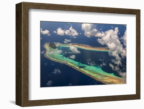 Aerial of the Very Beautiful Ant Atoll, Pohnpei, Micronesia, Pacific-Michael Runkel-Framed Photographic Print