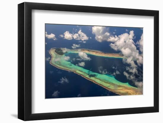 Aerial of the Very Beautiful Ant Atoll, Pohnpei, Micronesia, Pacific-Michael Runkel-Framed Photographic Print