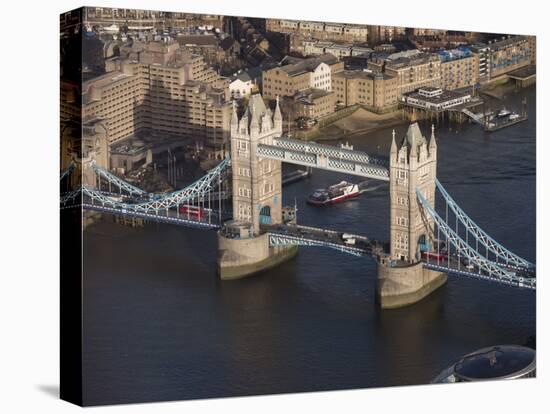 Aerial of Tower Bridge, London, England, United Kingdom, Europe-Charles Bowman-Stretched Canvas