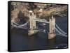 Aerial of Tower Bridge, London, England, United Kingdom, Europe-Charles Bowman-Framed Stretched Canvas