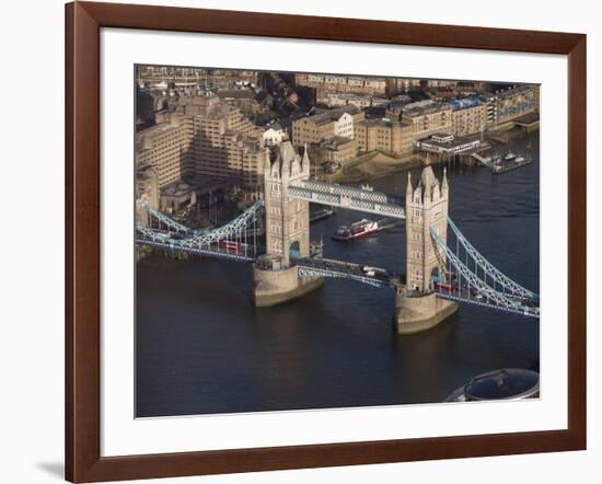 Aerial of Tower Bridge, London, England, United Kingdom, Europe-Charles Bowman-Framed Photographic Print