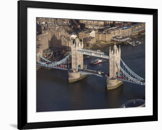 Aerial of Tower Bridge, London, England, United Kingdom, Europe-Charles Bowman-Framed Photographic Print