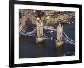 Aerial of Tower Bridge, London, England, United Kingdom, Europe-Charles Bowman-Framed Photographic Print