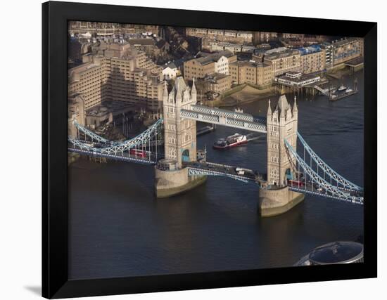 Aerial of Tower Bridge, London, England, United Kingdom, Europe-Charles Bowman-Framed Photographic Print