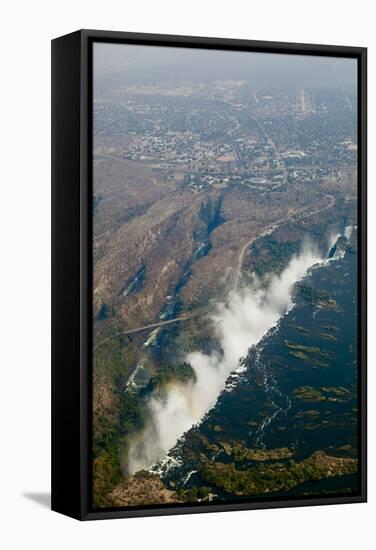 Aerial of Victoria Falls-Michele Westmorland-Framed Stretched Canvas