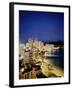 Aerial of Waikiki Beach at Night, HI-Walter Bibikow-Framed Premium Photographic Print