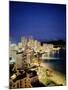 Aerial of Waikiki Beach at Night, HI-Walter Bibikow-Mounted Premium Photographic Print