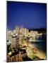 Aerial of Waikiki Beach at Night, HI-Walter Bibikow-Mounted Photographic Print