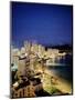 Aerial of Waikiki Beach at Night, HI-Walter Bibikow-Mounted Photographic Print