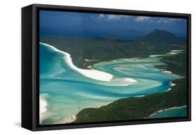 Aerial of Whitehaven in the Whit Sunday Islands, Queensland, Australia, Pacific-Michael Runkel-Framed Stretched Canvas