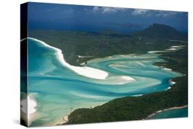 Aerial of Whitehaven in the Whit Sunday Islands, Queensland, Australia, Pacific-Michael Runkel-Stretched Canvas