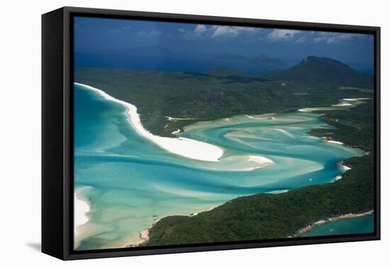 Aerial of Whitehaven in the Whit Sunday Islands, Queensland, Australia, Pacific-Michael Runkel-Framed Stretched Canvas