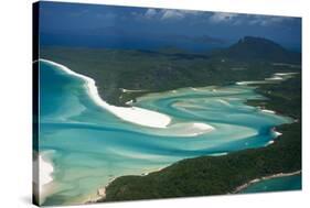 Aerial of Whitehaven in the Whit Sunday Islands, Queensland, Australia, Pacific-Michael Runkel-Stretched Canvas