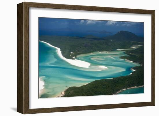 Aerial of Whitehaven in the Whit Sunday Islands, Queensland, Australia, Pacific-Michael Runkel-Framed Photographic Print