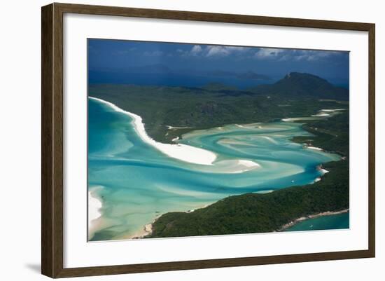 Aerial of Whitehaven in the Whit Sunday Islands, Queensland, Australia, Pacific-Michael Runkel-Framed Photographic Print