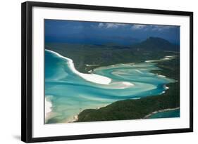 Aerial of Whitehaven in the Whit Sunday Islands, Queensland, Australia, Pacific-Michael Runkel-Framed Photographic Print