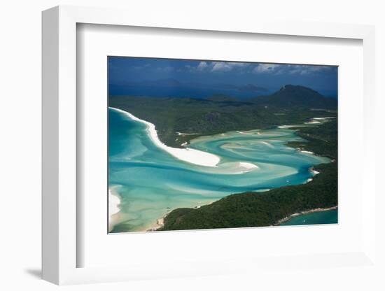 Aerial of Whitehaven in the Whit Sunday Islands, Queensland, Australia, Pacific-Michael Runkel-Framed Photographic Print