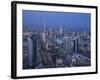 Aerial over Hilalli Street Towards Liberation Tower, Kuwait City, Kuwait-Walter Bibikow-Framed Photographic Print