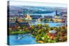 Aerial Panorama of Stockholm, Sweden-Scanrail-Stretched Canvas