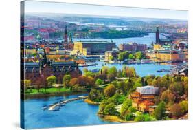 Aerial Panorama of Stockholm, Sweden-Scanrail-Stretched Canvas