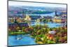 Aerial Panorama of Stockholm, Sweden-Scanrail-Mounted Photographic Print