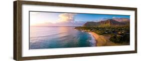 Aerial Panorama of the West Coast of Oahu, Area of Papaoneone Beach. Hawaii, USA-Dudarev Mikhail-Framed Photographic Print