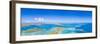 Aerial panoramic by drone of coral reef in the crystal clear Caribbean Sea, Antilles-Roberto Moiola-Framed Photographic Print