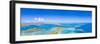 Aerial panoramic by drone of coral reef in the crystal clear Caribbean Sea, Antilles-Roberto Moiola-Framed Photographic Print