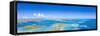 Aerial panoramic by drone of coral reef in the crystal clear Caribbean Sea, Antilles-Roberto Moiola-Framed Stretched Canvas