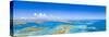 Aerial panoramic by drone of coral reef in the crystal clear Caribbean Sea, Antilles-Roberto Moiola-Stretched Canvas