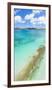 Aerial panoramic by drone of the transparent water of Caribbean Sea, Antilles-Roberto Moiola-Framed Photographic Print