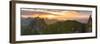 Aerial panoramic of sunset over Le Pouce and Pieter Both mountains, Mauritius-Roberto Moiola-Framed Photographic Print