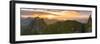 Aerial panoramic of sunset over Le Pouce and Pieter Both mountains, Mauritius-Roberto Moiola-Framed Photographic Print