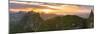 Aerial panoramic of sunset over Le Pouce and Pieter Both mountains, Mauritius-Roberto Moiola-Mounted Photographic Print