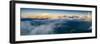 Aerial panoramic view of Brenta Dolomites emerging from clouds, Madonna di Campiglio-Roberto Moiola-Framed Photographic Print