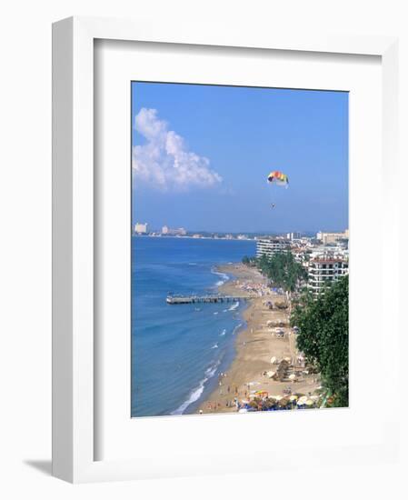 Aerial Parasail at Playa Los Muertos, Puerto Vallarta, Mexico-Bill Bachmann-Framed Photographic Print