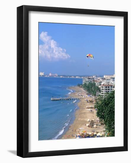 Aerial Parasail at Playa Los Muertos, Puerto Vallarta, Mexico-Bill Bachmann-Framed Photographic Print