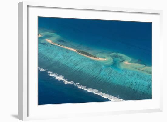 Aerial Photo of a Little Island in Tonga, South Pacific, Pacific-Michael Runkel-Framed Photographic Print