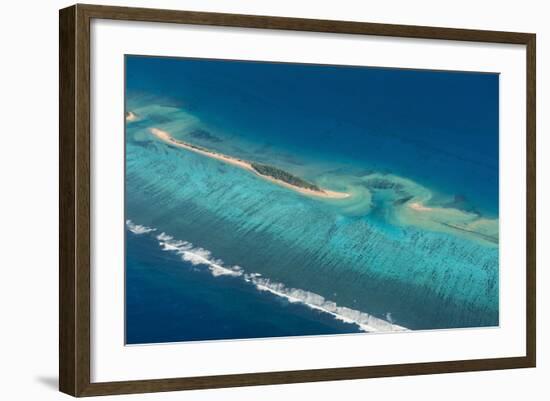 Aerial Photo of a Little Island in Tonga, South Pacific, Pacific-Michael Runkel-Framed Photographic Print