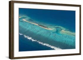 Aerial Photo of a Little Island in Tonga, South Pacific, Pacific-Michael Runkel-Framed Photographic Print