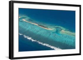 Aerial Photo of a Little Island in Tonga, South Pacific, Pacific-Michael Runkel-Framed Photographic Print